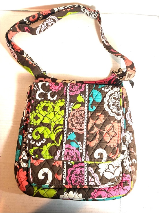 Vera Bradley Handbags - Vera Bradley Lola Medium Floral Print Quilted Flap Crossbody Shoulder Bag Travel